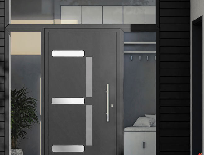 puertas entrada steel k·line en Mataró Maresme Barcelona | Vista Servicios Integrales